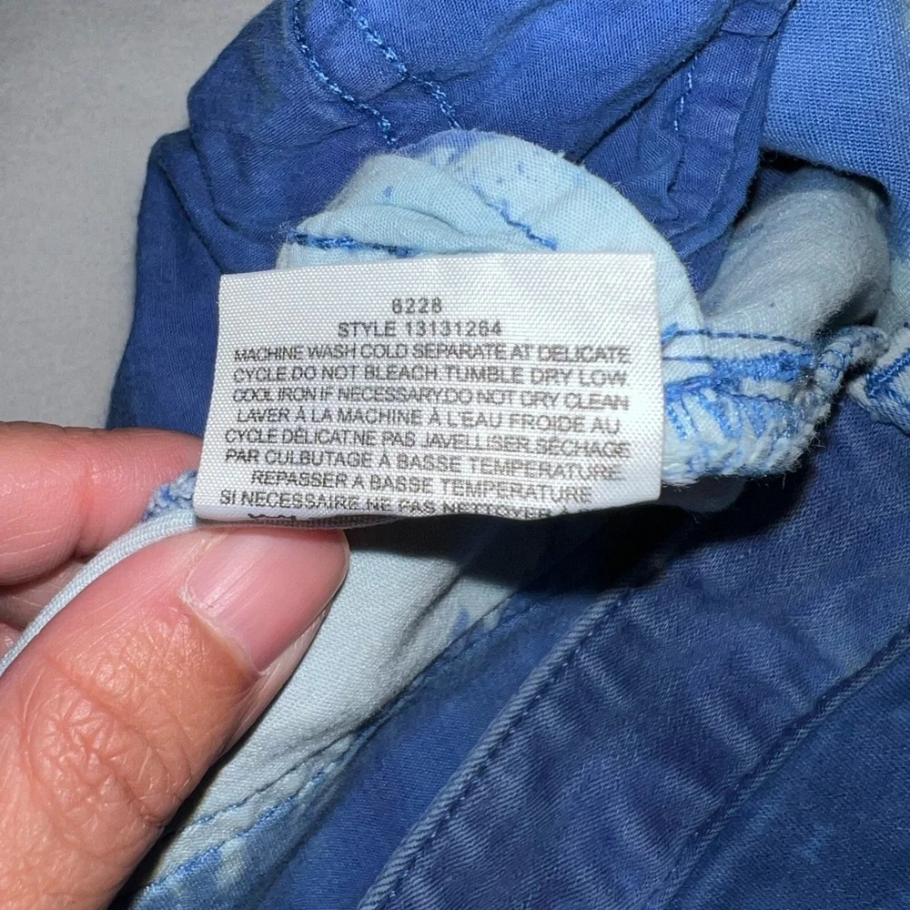 Tory Burch Tie Dye Denim Cutoff Shorts Size 27 Frayed Hem - Picture 14 of 14